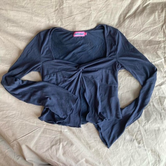 Edikted navy Maxine flowy twist front top - Picture 3 of 3